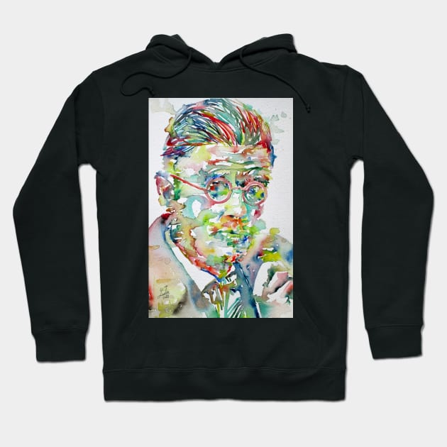 JAMES JOYCE - watercolor portrait .2 Hoodie by lautir